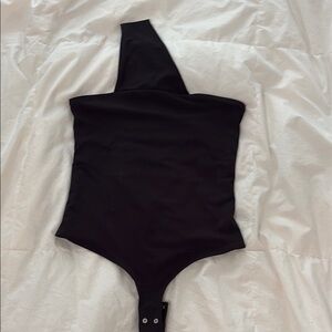 Dynamite Black Asymmetrical Bodysuit
